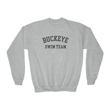 Load image into Gallery viewer, Buckeye Swim Team Arch Youth Crewneck Sweatshirt