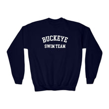 Load image into Gallery viewer, Buckeye Swim Team Arch Youth Crewneck Sweatshirt