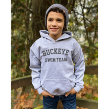 Load image into Gallery viewer, Buckeye Swim Team Arch Kids Super Soft Hooded Sweatshirt