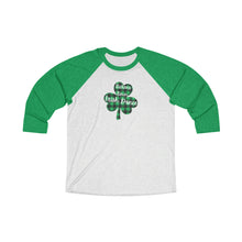Load image into Gallery viewer, RT Plaid Shamrock Adult Tri-Blend 3\4 Raglan Tee