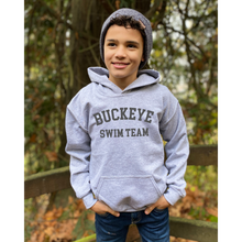 Load image into Gallery viewer, Buckeye Swim Team Arch Kids Super Soft Hooded Sweatshirt
