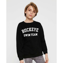 Load image into Gallery viewer, Buckeye Swim Team Arch Youth Crewneck Sweatshirt
